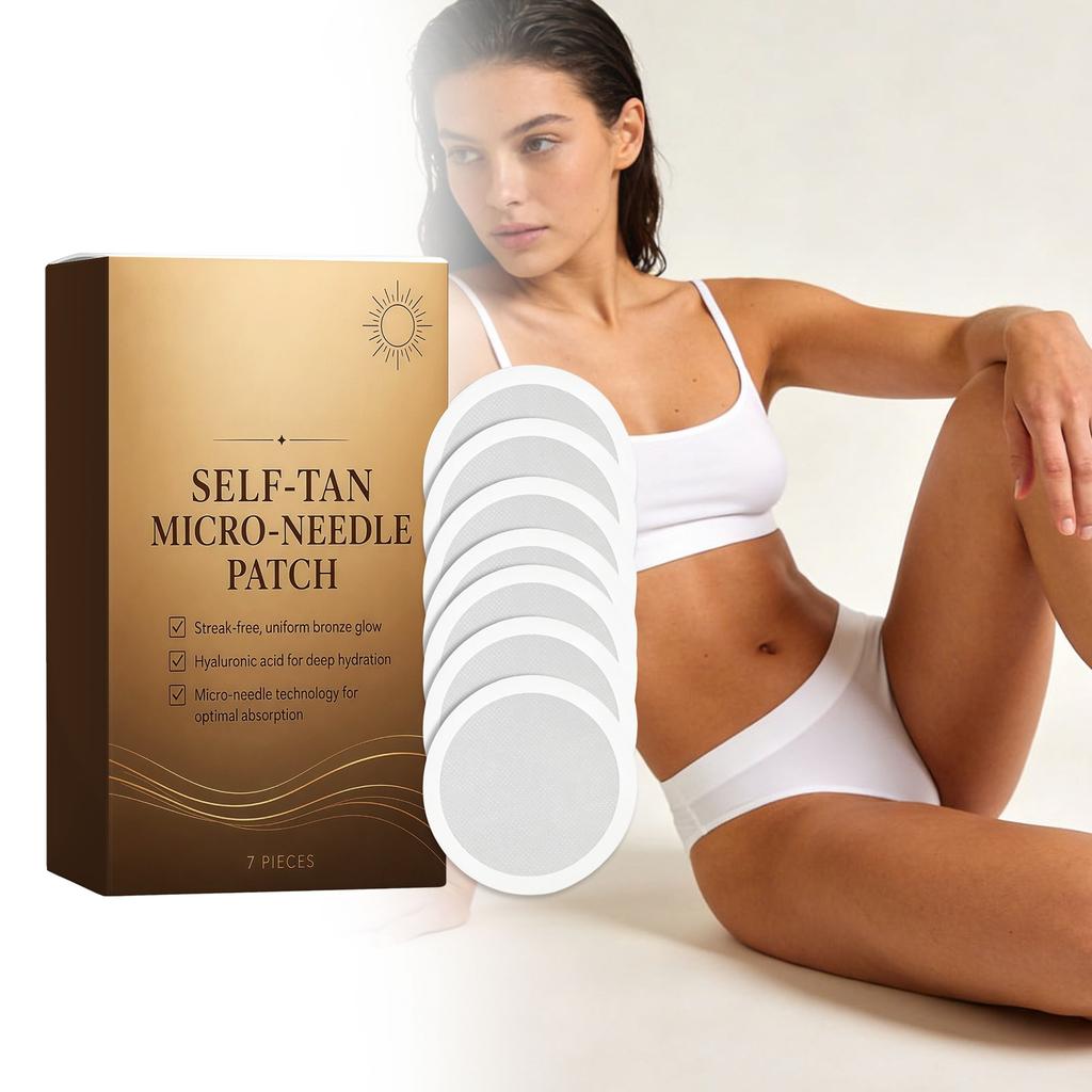Patch Tan Selbst Mikronadel Streifenfrei Gleichmäßiger Bronze-Glow Hyaluronsäure Tiefenfeuchtigkeit Mikronadel-Technologie 7 Stück
