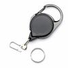 TUNUKE Reel Carabiner Extendable up to Compact and Lightweight Keychain, Style, Pin-on Reel, 70cm, (5 Black)