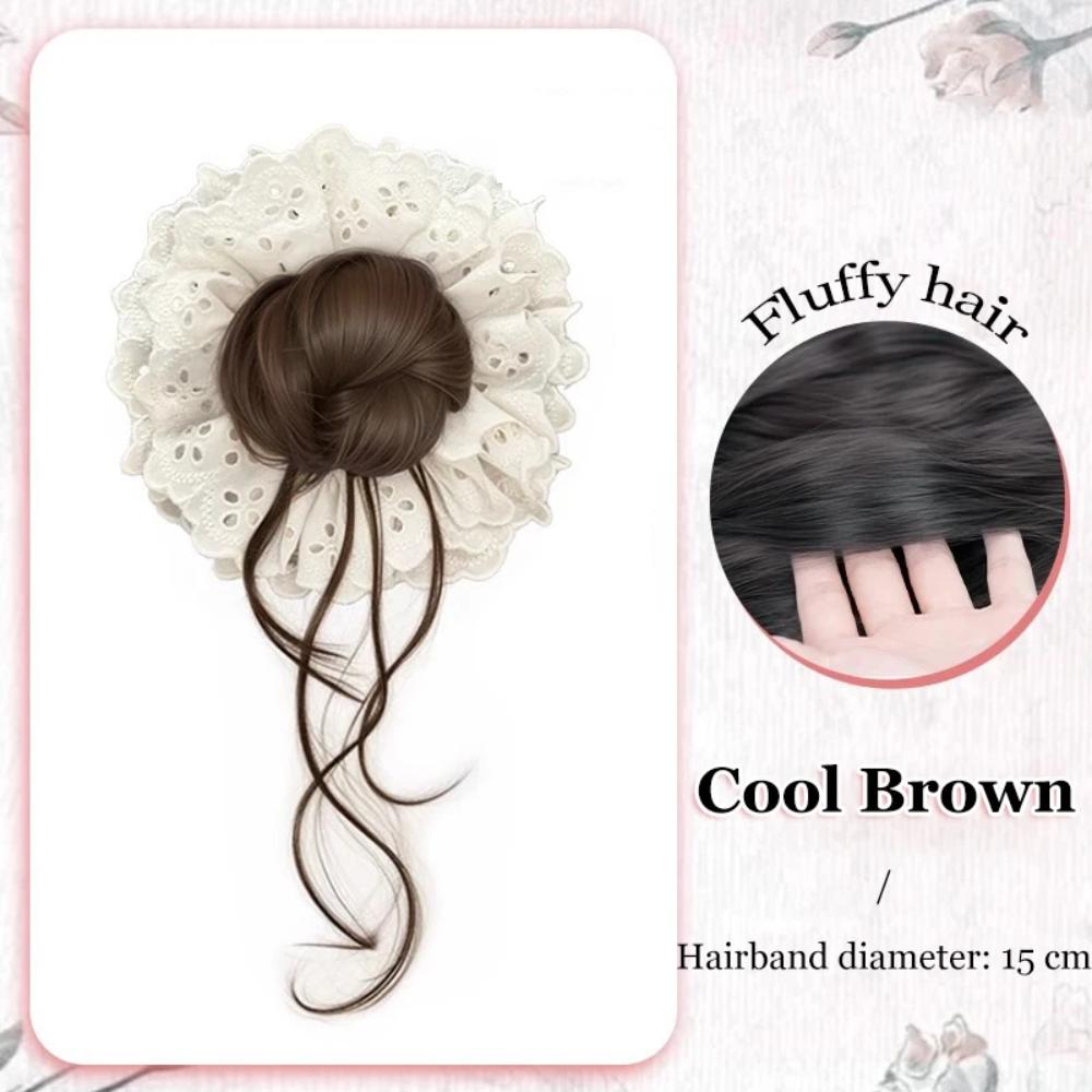 Synthetic Hair Tie Wig Lace Hair Rope Hairpiece Elegant Wig Hairband  Women