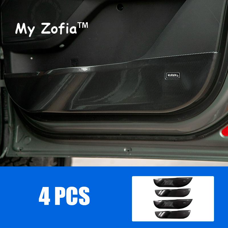 For HAVAL H5 2023 2024 2025 Car Styling Door Kick Pad Cover Gate Carbon Fiber Anti Dirt Guard Sticker Protector Accessories