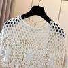 DIMANAF New Cardigan  Women Knitting Lace Long Vest Hollow Summer Style Basic Tops Tees Loose Clothing