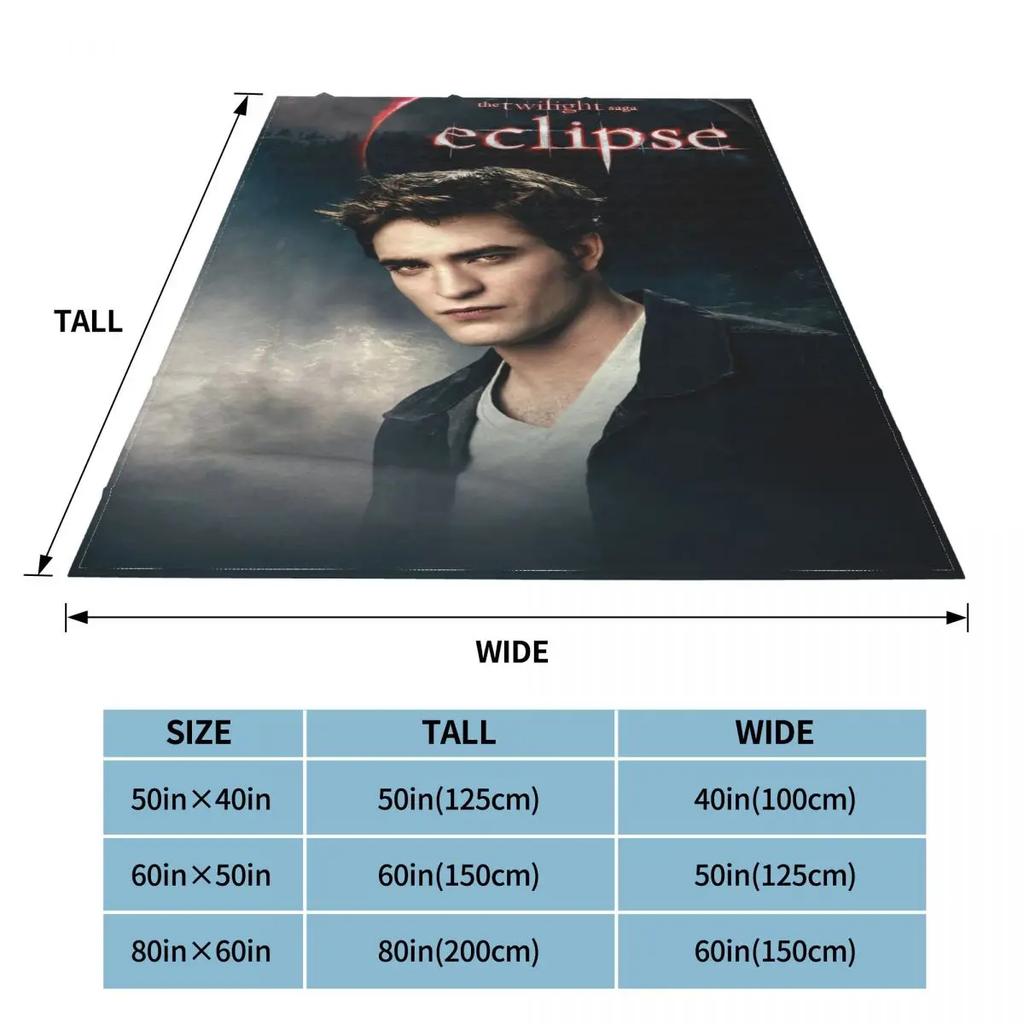 The Twilight Saga Eclipse Movie Coral Fleece Plush Throw Blanket Edward Blankets for Sofa Outdoor Warm Plush Thin Quilt