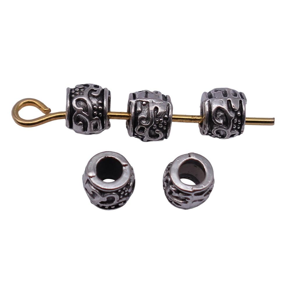 Multi Color Spacer Beads Ornate Metal Big Hole Beads For Jewelry Projects