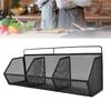 3 Grids Hanging Basket Wall Mount Slanted Opening Metal Wire Storage   for Kitchen Bathroom Laundry Room