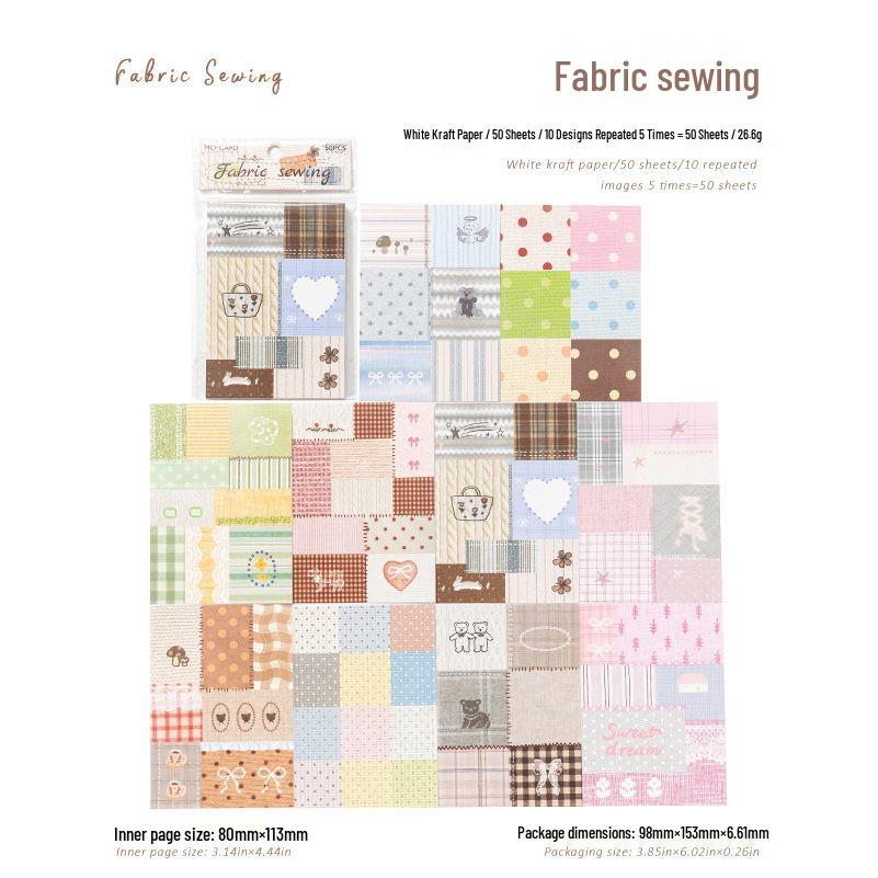 MòMò Salt Style Plaid Patchwork Pattern Journal Sticky Notes Book
