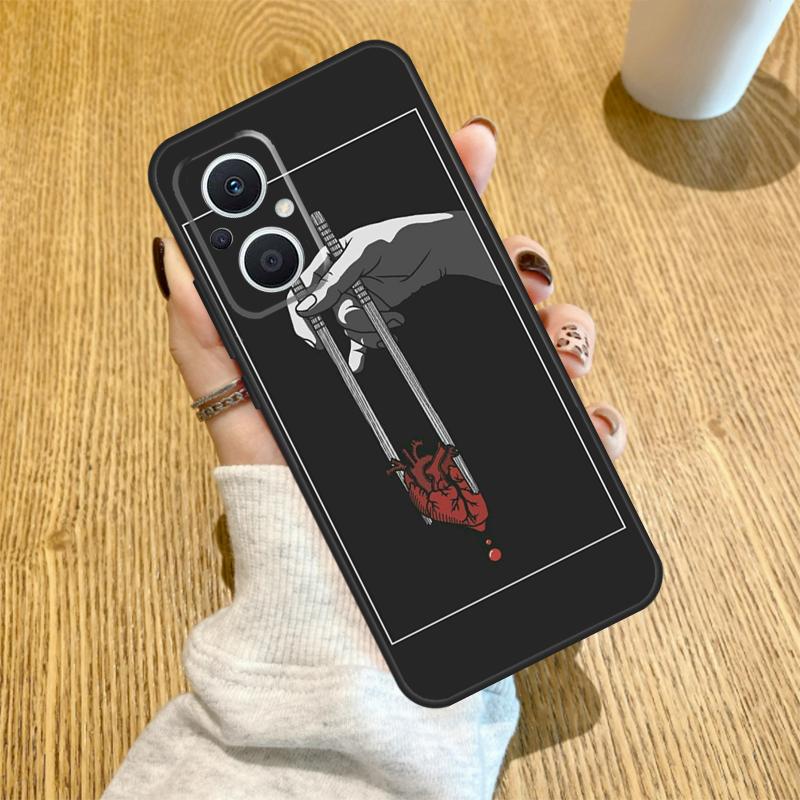 Black Aesthetic Skeleton Digital Art Funda For OPPO Reno 10 11 12 13 14 Pro 14F 13F 12F 11F 7 8 Lite OPPO Find X5 X8 X9 Pro Case