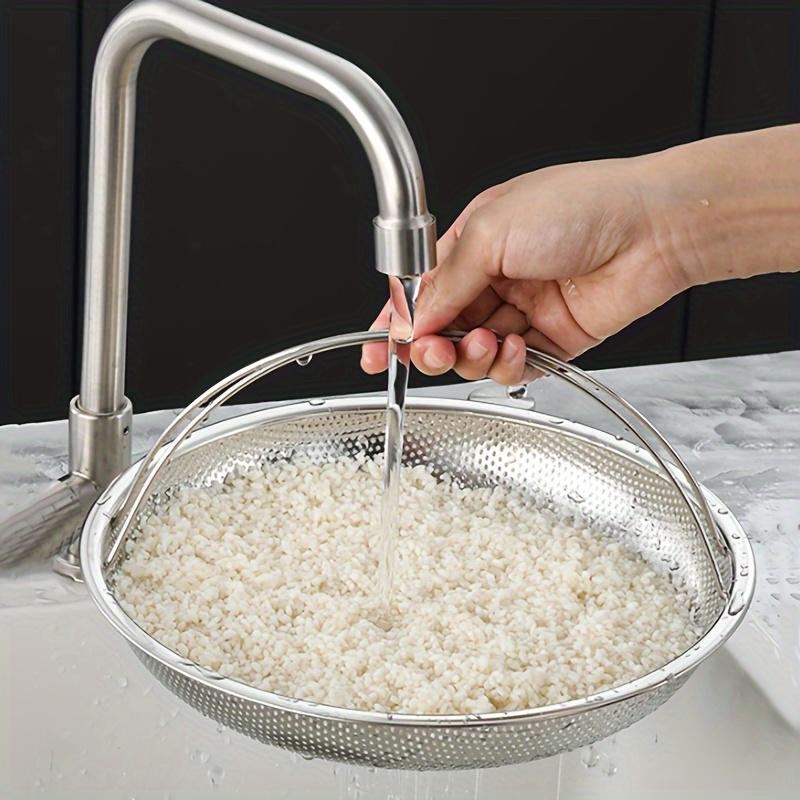 Abtropfkorb aus Edelstahl, multifunktionaler All-in-One-Dampfkorb mit Griff, einfach zu verwendende Dampfgarer-Küchenutensilien