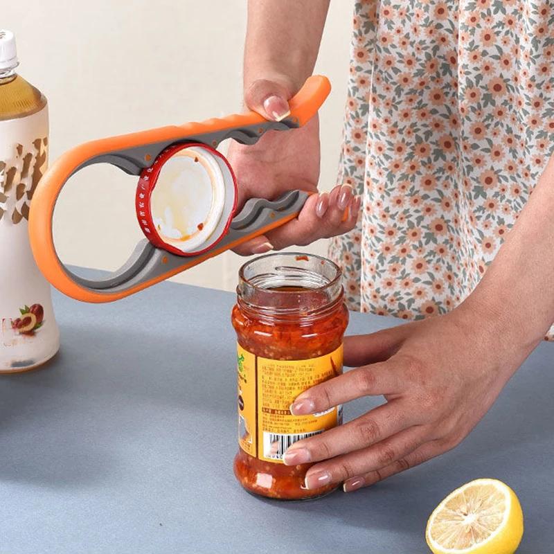 Multifunctional 4-in-1 Jar Opener Jar Gripper Lid Opener Can Opener Bottle Opener Kitchen Household Labor-saving Lid Screw