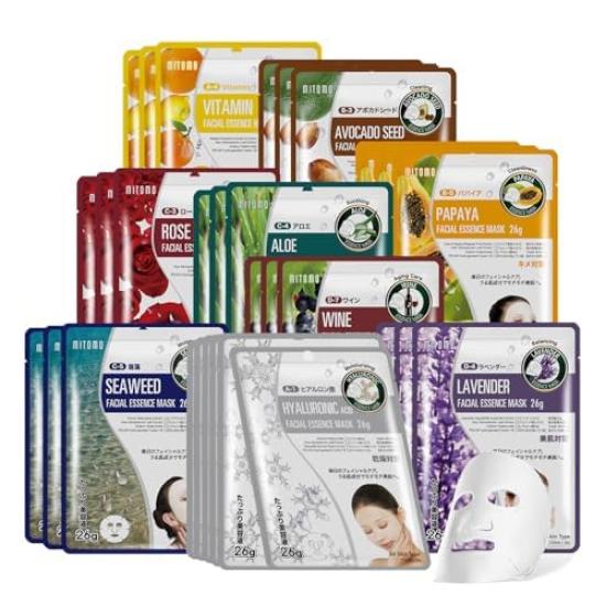 

MITOMO LIFE Новое ощущение Увлажняющая маска для лица в индивидуальной упаковке, Пакет, Набор из 30 штук, В упаковке, Увлажняющая, [PRSH0030-A]