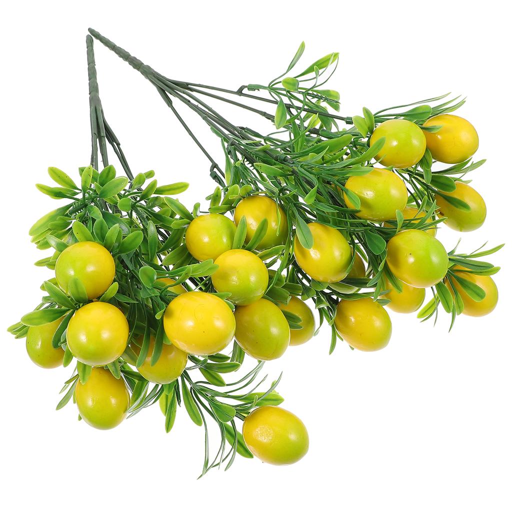 2pcs Artificial Lemon Branches Yellow Plastic Simulated Fruits Decoration Home Floral PicksLemon BranchFlower BouquetFruit