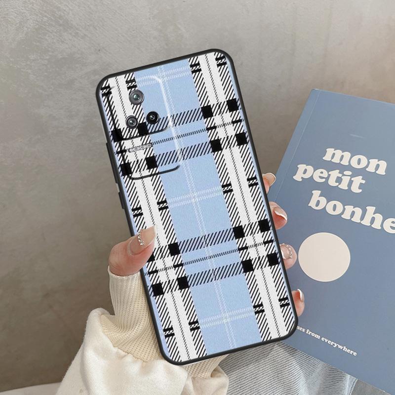 Plaid Pattern Stripes Case For Xiaomi 15 Ultra 13T 14T 15T 13 14 Pro 17 Pro Max POCO X7 Pro X5 X6 F5 F6 F7 Cover
