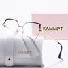 KAMMPT Vintage Square Glasses Women 2024 New Fashion Metal Rim Optical Frames Trendy Luxury Brand Blue Light Blocking Eyeglasses
