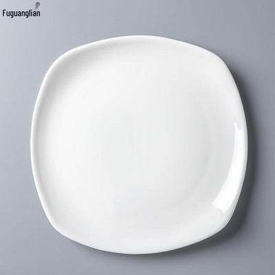 Plat de service carré en céramique Fu Guang Lian 10 pouces