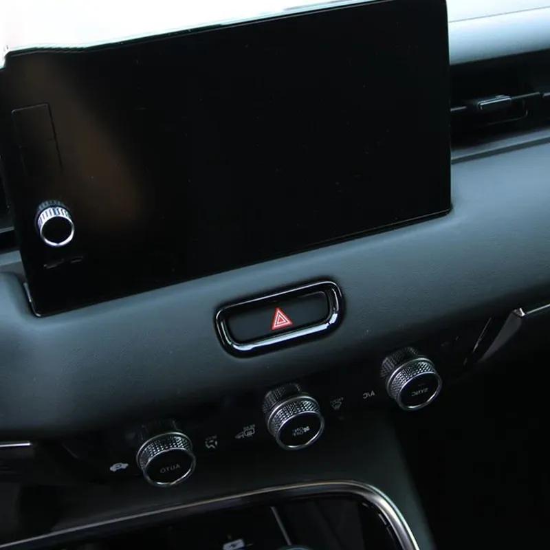 For Honda Vezel HR-V E:HEV -2024 Car Double Flash Frame Cover Trim Sticker Warning Light Switch ABS Black Paint Accessories