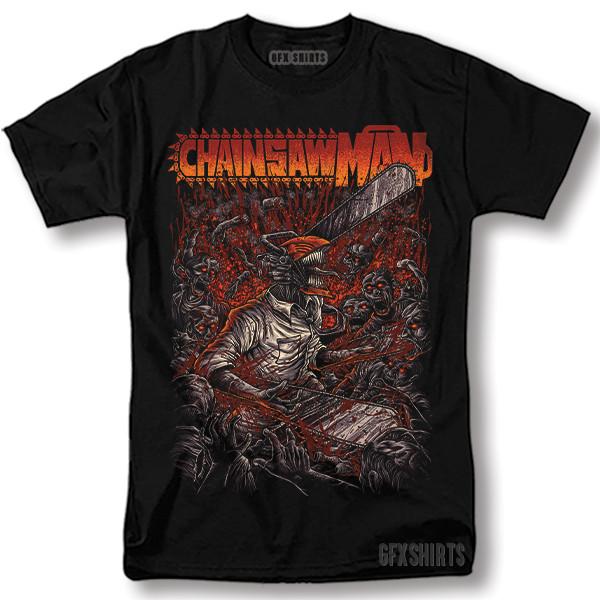 Футболка Человек-бензопила CSM Де́ндзи Макима Пауэр Почита Аниме Манга Графическая футболка Унисекс футболка XL