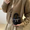PU Leather Box Crossbody Bag Solid Color Clothes Match Bag Personality Mini Lipstick Bag  Girls