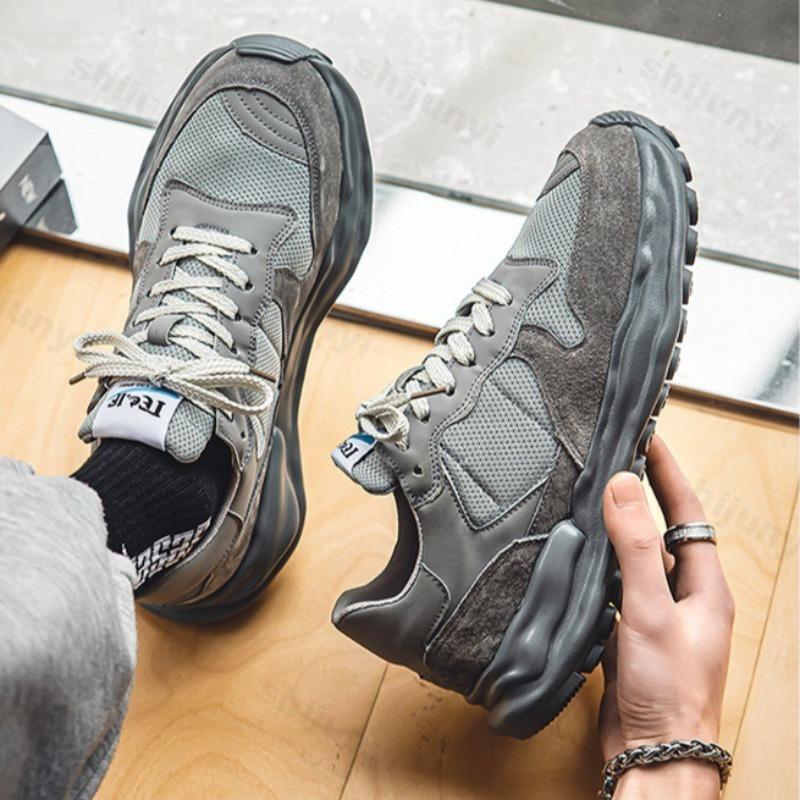 Men's Sneakers 2025 Breathable Mesh Platform Men Shoes Lace Up Mens Running Shoes Comfortable Male Vulcanized Shoes Zapatillas