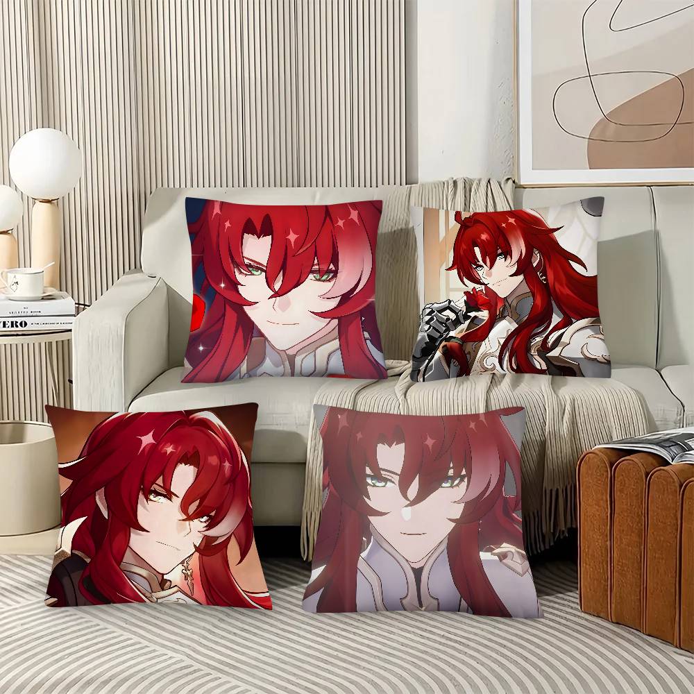 1pc Game Anime Honkai Star Rail Argenti Pillow Case Fashion Square Pillowcase Bedroom Sofa Room Ins Decoration Leisure