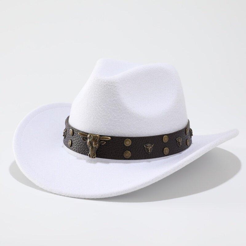 Overseas upturned top hat Western cowboy hat Tibetan felt hat Cow head grassland plateau ethnic style outdoor hat men