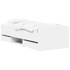 Bed Frame with Drawers and Headboard White Engineered Wood