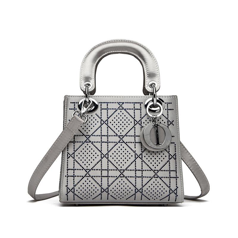 Špičková textúra, ľahký luxus, kabelka do ruky s kosoštvorcovým vzorom, crossbody kabelka a kabelka na jedno rameno