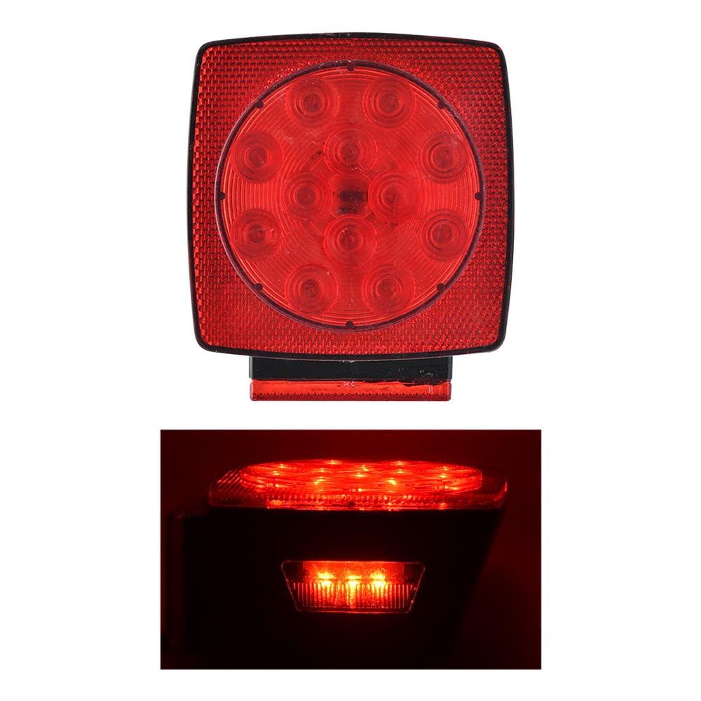 2PCS 12V Square Led Truck Trailer Light Stop Turn Tail Brake lamp Running Light for Trailers Boat Truck Camper RV Snowmobile