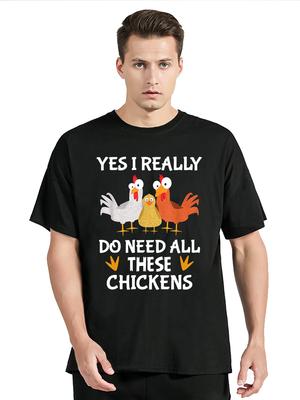 Funny Farmer Farming Yes I Really Do Need All These Chickens TShirt Mens Clothing Oversized Tshirt Casual Fitness T Shirt Tops