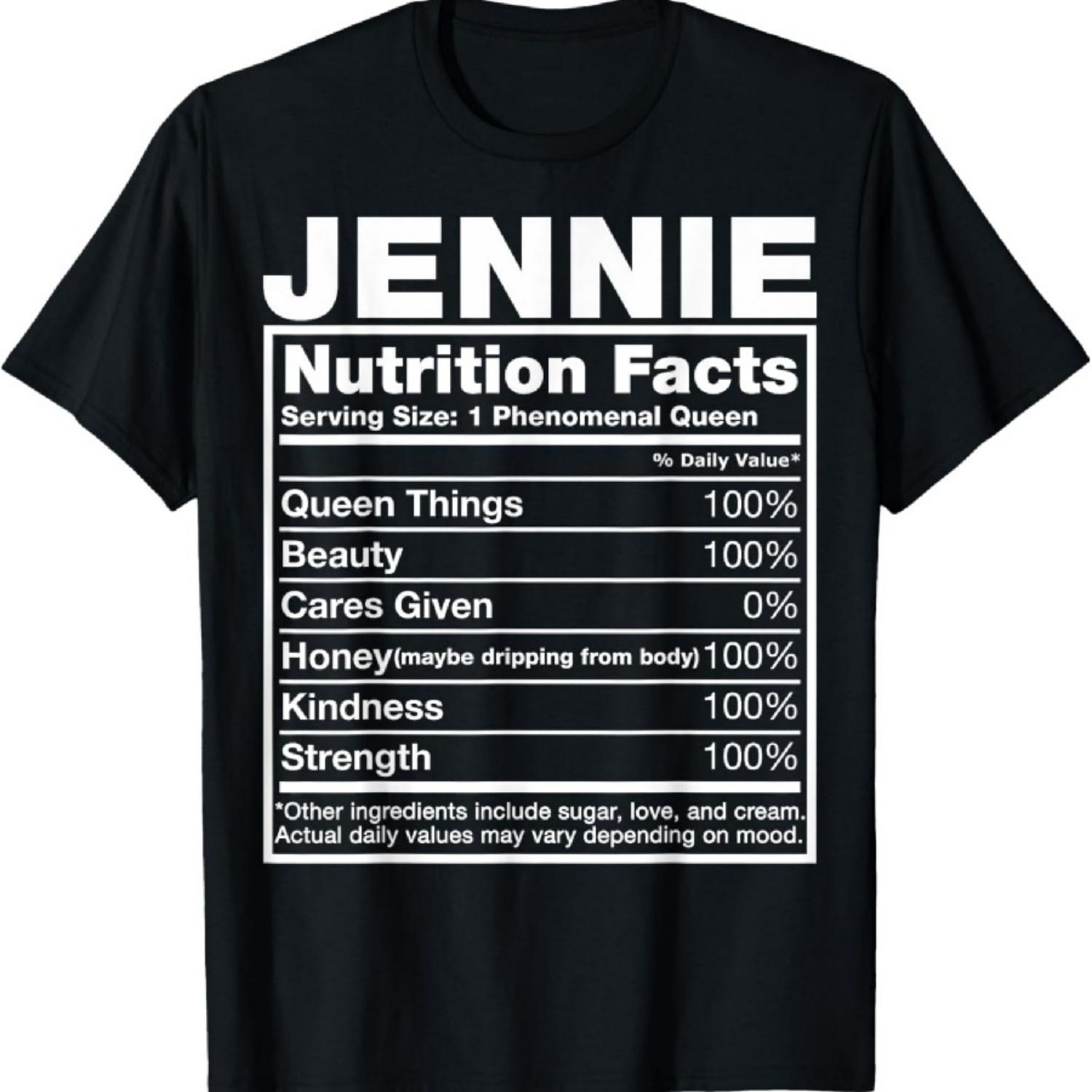 Дженни Факты о питании Футболка Имя Дженни Футболка на день рождения Футболка S