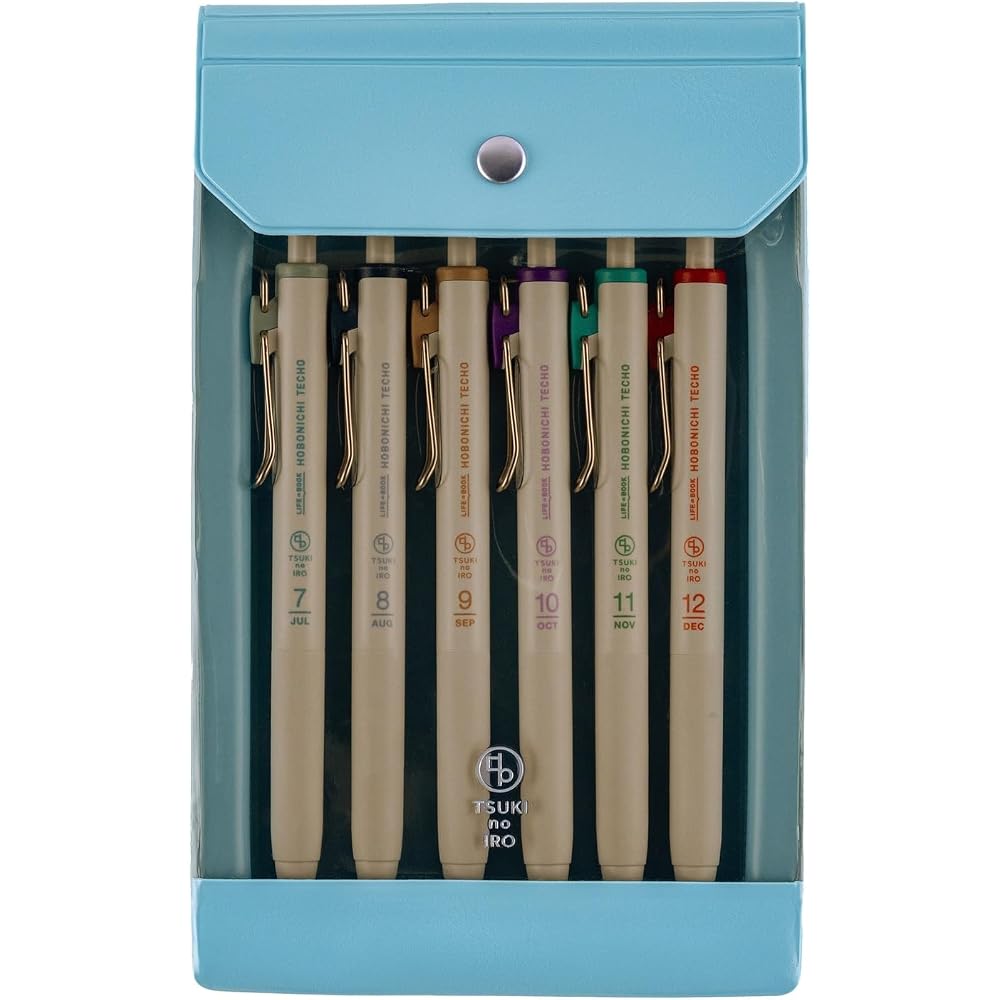 Hobonichi Notebook TSUKI No IRO/Uniball One July-December Set with Case, Notebook Accessory