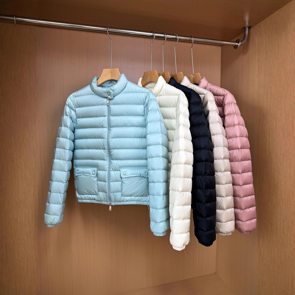 M home white goose down light down jacket women's short stand-up collar fashion casual ribs slim jacket jacket