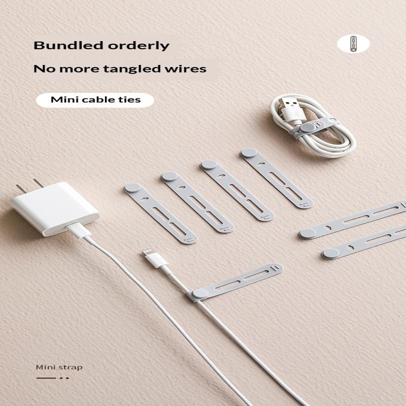 10 Pcs Creative Silicone Cable Organizer Data Cable Headphone Cable Storage Charging Cable Sorting Multifunctional Winder Strap