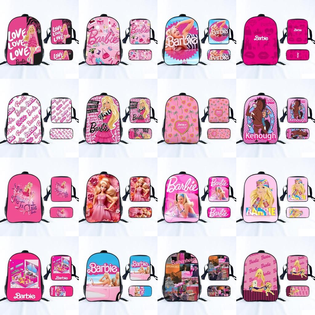 Barbie Princess School Bag Threepiece Set With Oxford Fabric For Girls Student Use