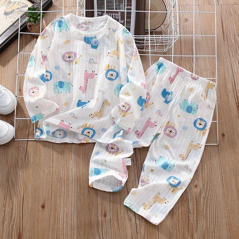 Dziecięcy Zestaw Żakardowy Chłopięcy i Dziewczęcy Letni Cienki Ubrania Domowe Dziecięce Wiosenno-Jesienne Ubrania Klimatyzacyjne Rękaw Siedem ósmych