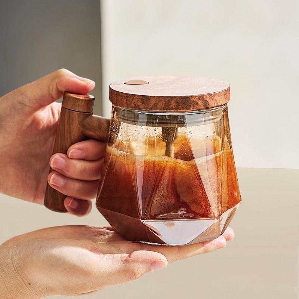 Tazza Automescolante Elettrica in Vetro Borosilicato da 400 ml per Caffè/Latte/Proteine in Polvere