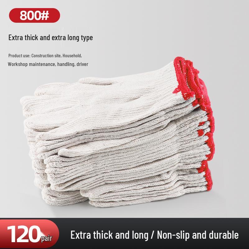 Pracovní bavlněné bezpečnostní rukavice odolné proti opotřebení pro stavební dělníky