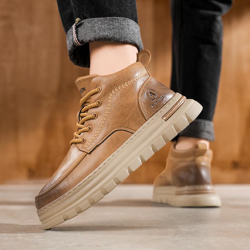 Shoes new autumn and winter British style non-slip thick-soled Martin boots high-top board shoes casual leather shoes