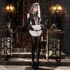 Baioretto Sexy Maid Costume with Shiny Full Body Open Perfect for or As a Girlfriend or Lover Women's Cross-Tie Up, Tights, Chest, See-Through, Sheer,