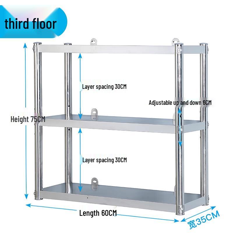 

Stainless Steel Wall-Mounted Kitchen Shelf