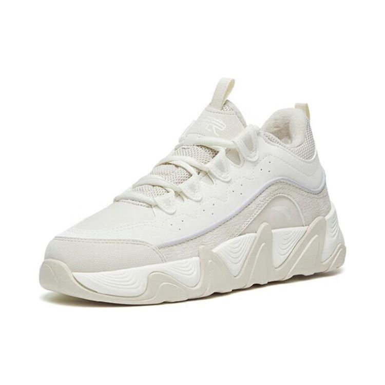 Anta After Wave 2.0 Leather Cotton Shock Absorbing Non-Slip Wear-Resistant Mid-Top Sports Casual Shoes Women sneaker Mud-Gray 122248989-1