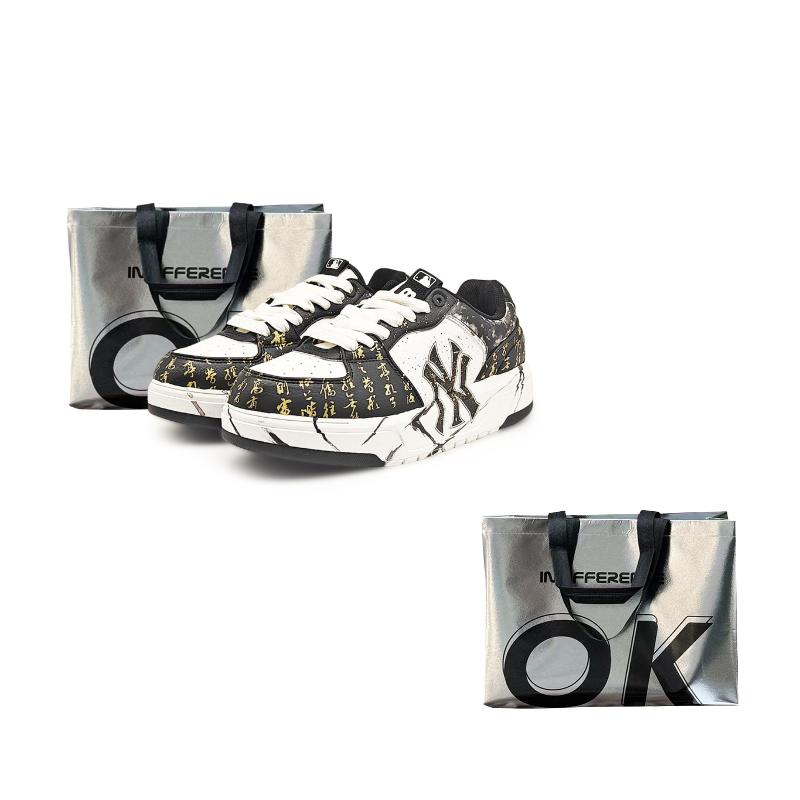 MLB Chunky Liner Abrasion Resistant Low top Skateboard Shoes Unisex Black Gold 3ASXCA12N-50WHS(Team131-1 S)