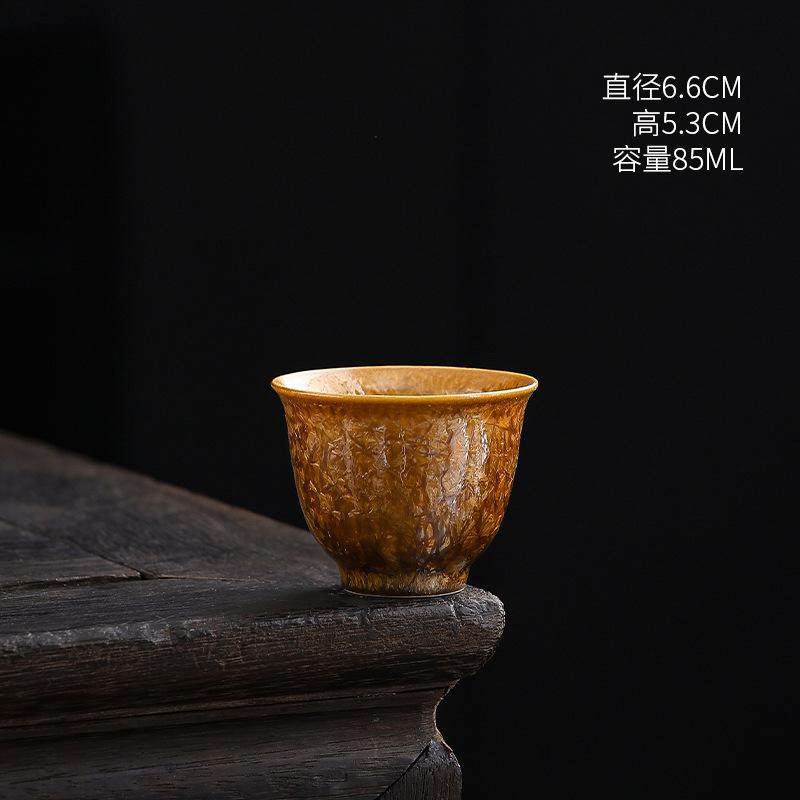 Coarse Pottery Master Cup Single Cup Women'S Ceramic Teacup Kung Fu Tea Set Household Tea Cup Small Cup Chinese Tea Cup Jianzhan