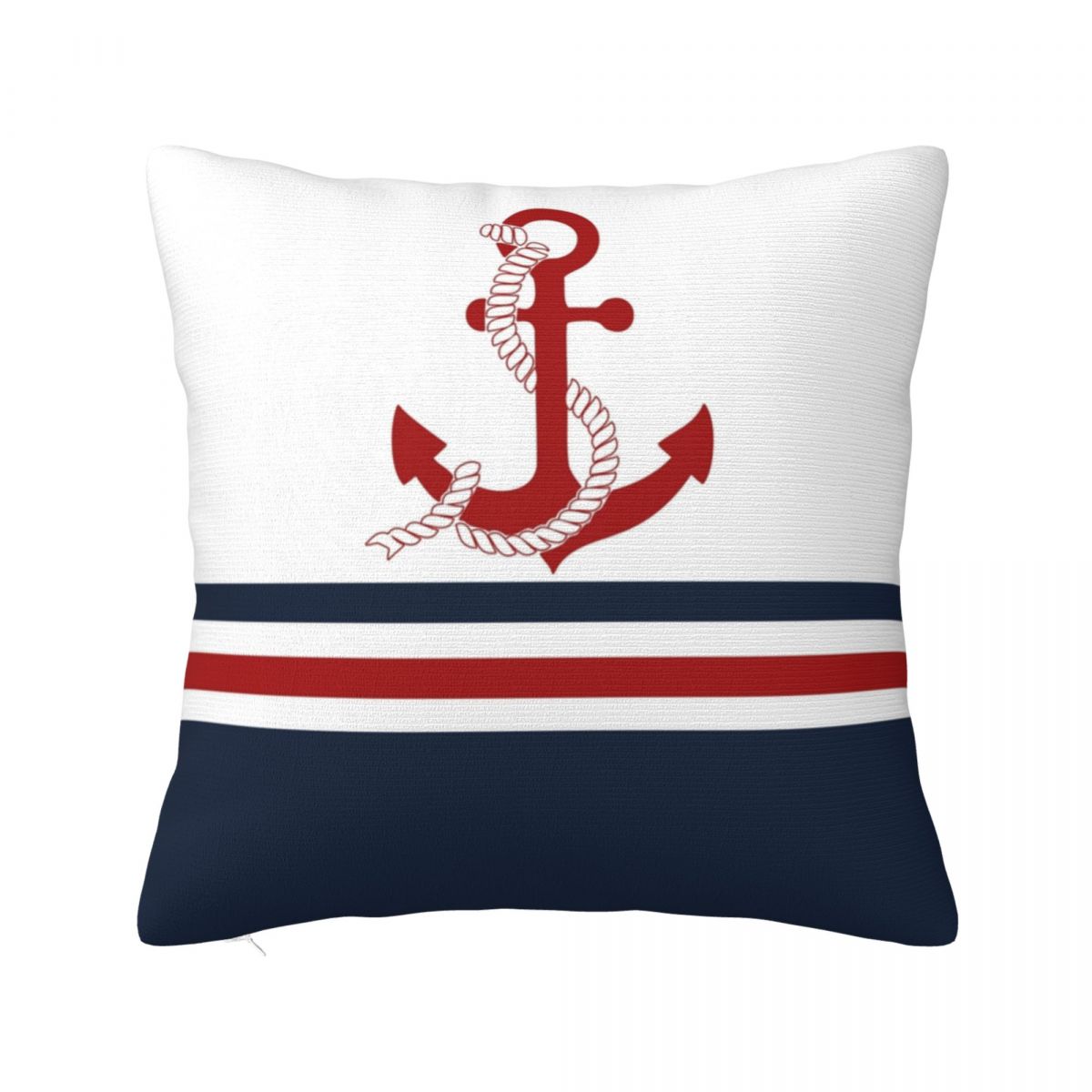 

Nautical Red Navy Anchor Square Pillow Cases Cushion Covers Awesome Zippered Decorative Pillowcase for Sofa 45*45cm 24x24Inch