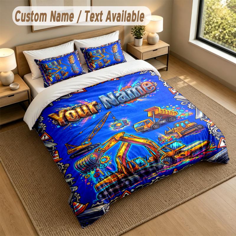 Decorative Artwork Theme Personalized 3Pcs Bedding Set Custom Text & Name 1 Sheet 2 Pillowcases Household Bedding 1pc