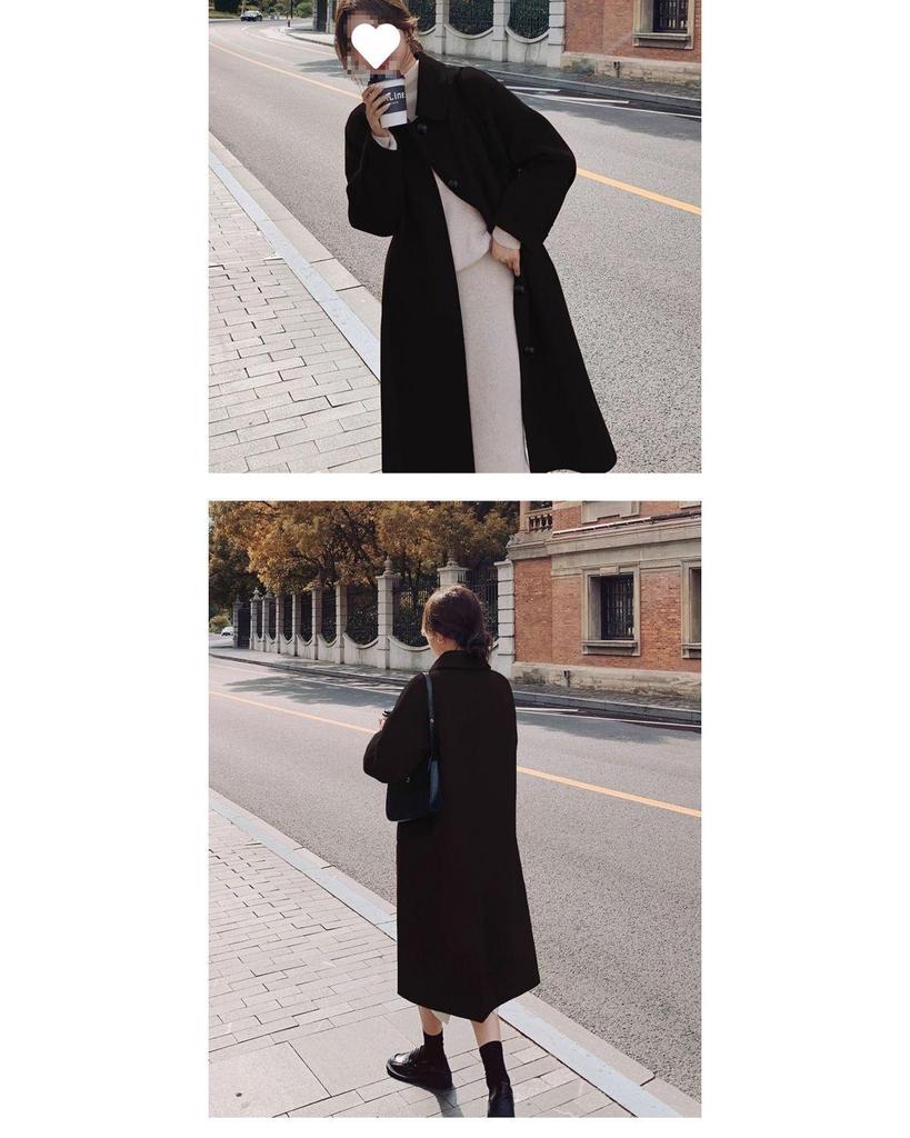 Japanese Sweet Girly Loose Double-Sided Wool Coat for Autumn/Winter