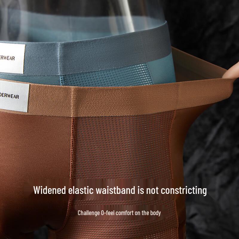 Maoren Men's Cooling Ice Silk Mesh Boxer Briefs