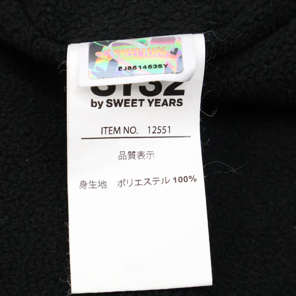 SY32 by SWEET YEARS Black 12551 Back Boa Zip Hoodie Jacket Jacket XL blackUsed