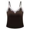 Spring and summer polished thermal vest with chest pad, free bra, integrated pure lace base with suspender top