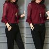 Spring Shirt Back Button Workwear Skin-touching Trendy Elegant Lady Casual Blouse Streetwear