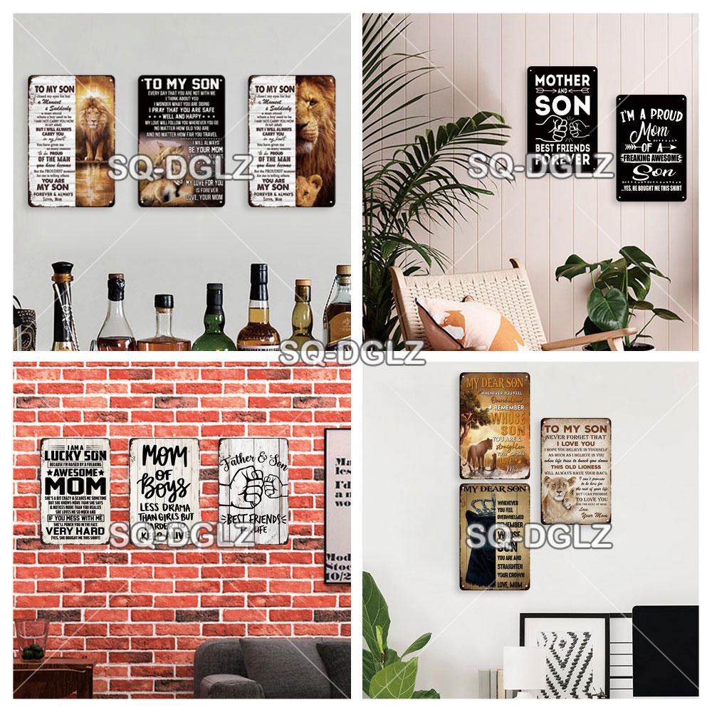 [SQ-DGLZ] To My Son Poster Love Metal Sign Vintage Plaque Tin Sign Plate Wall Room Decor For Bar Club Man Cave Art Painting Gift