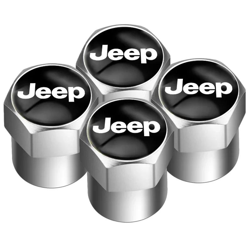 For Jeep 4pcs Metal Car Wheel Tire Valve Caps Stem Case Covers Accessories For Jeep Cherokee Wrangler Compass Patriot Renegad